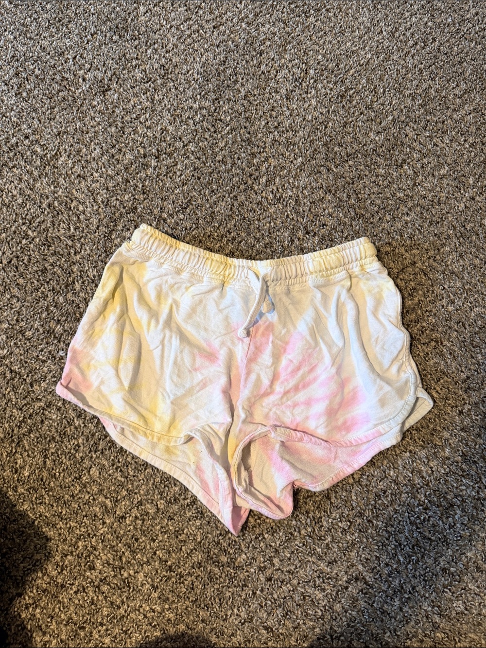 Tie-Dye Cotton Lounge Shorts - Pink & Yellow